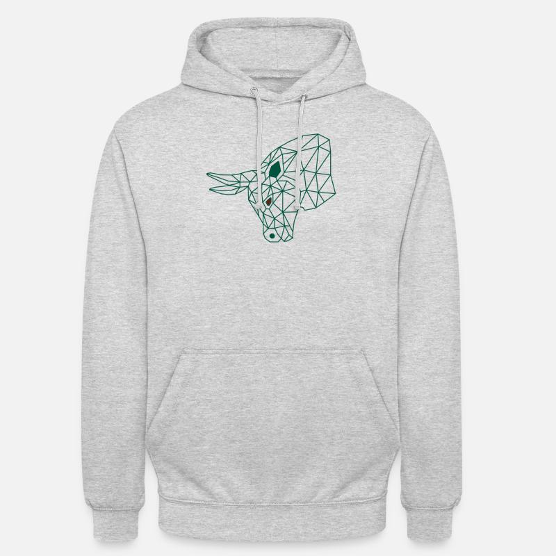 Conception graphique d’animal taureau - Sweat-shirt à capuche unisexe - gris clair chiné