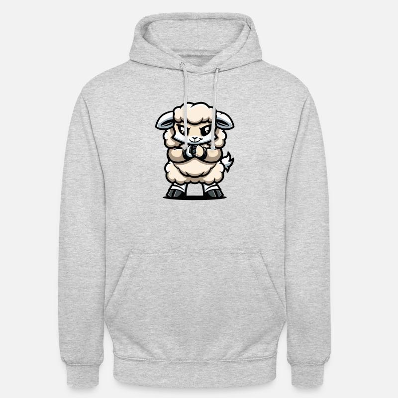 Bande dessinée de mouton - Sweat-shirt à capuche unisexe - gris clair chiné