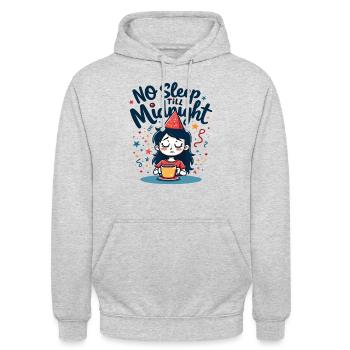 No Sleep Till Midnight - Unisex Hoodie - light heather grey - Front - Alina (178cm) & Michal (187cm)