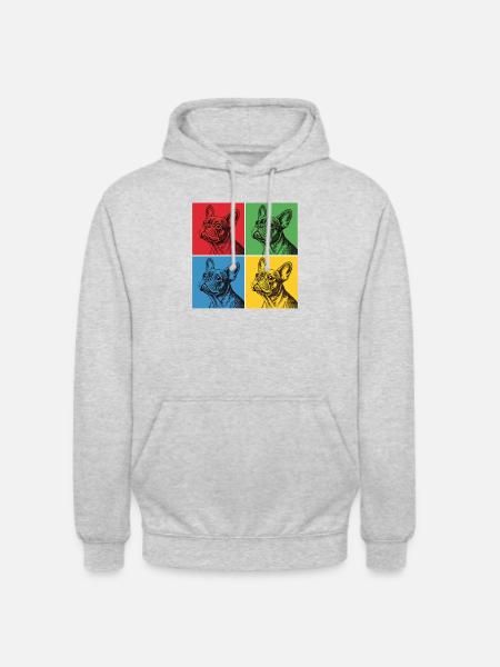French Bulldog Pop Art Design - Unisex Hoodie - light heather grey