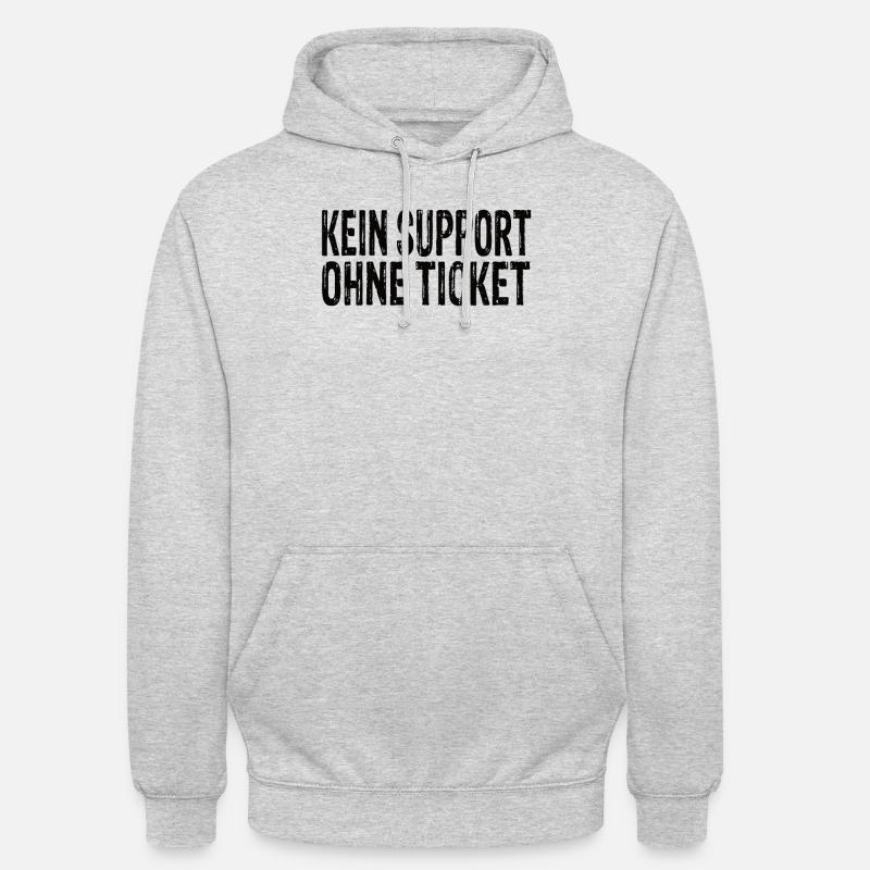 Pas d’assistance sans ticket - Sweat-shirt à capuche unisexe - gris clair chiné