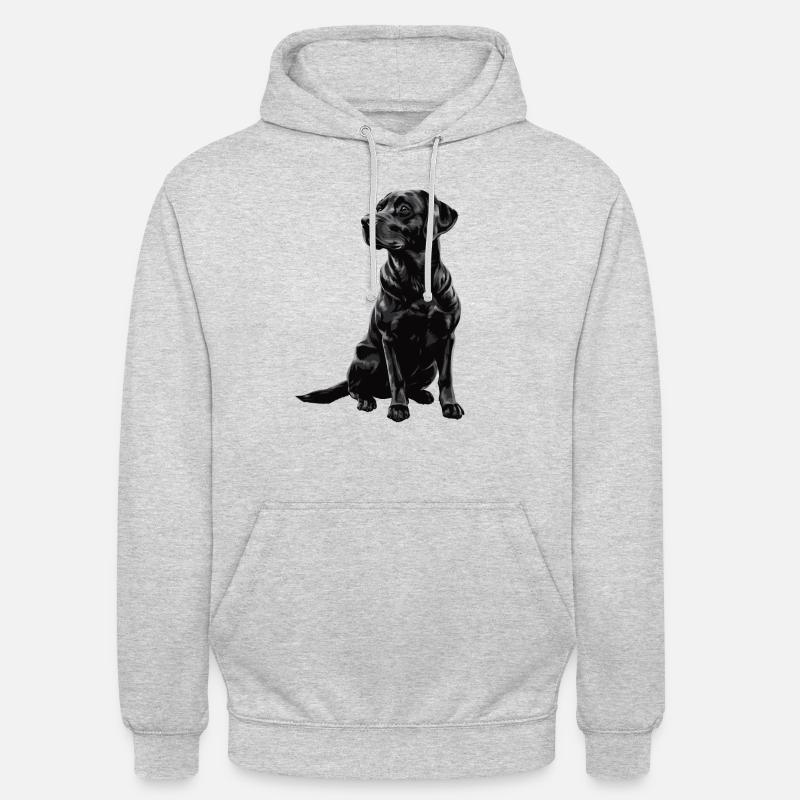 Labrador retriever noir - Sweat-shirt à capuche unisexe - gris clair chiné