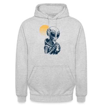 Neige fondue extraterrestre - Sweat-shirt à capuche unisexe - gris clair chiné - Devant - Alina (178cm) & Michal (187cm)