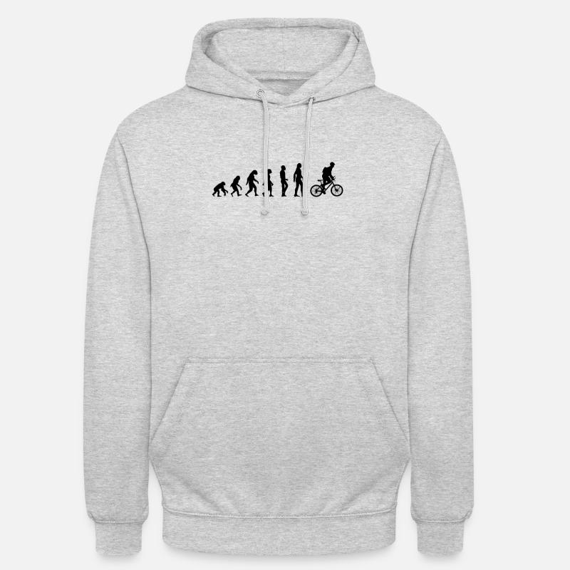 evolution velo cycliste - Sweat-shirt à capuche unisexe - gris clair chiné