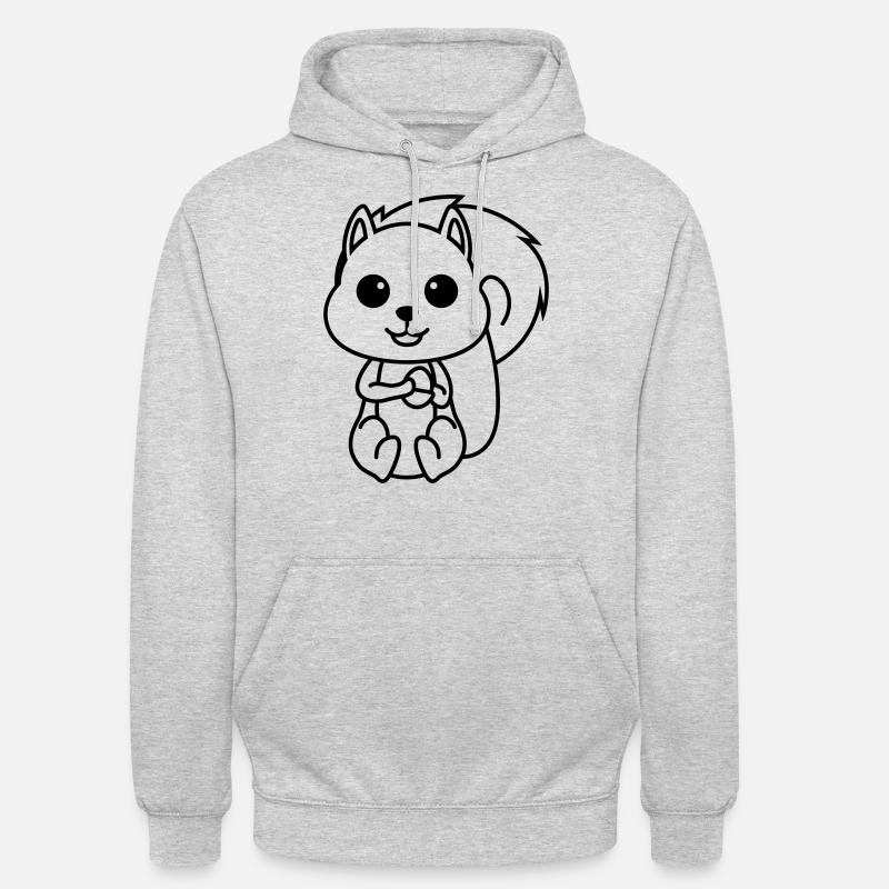 Écureuil Comic Animal - Sweat-shirt à capuche unisexe - gris clair chiné