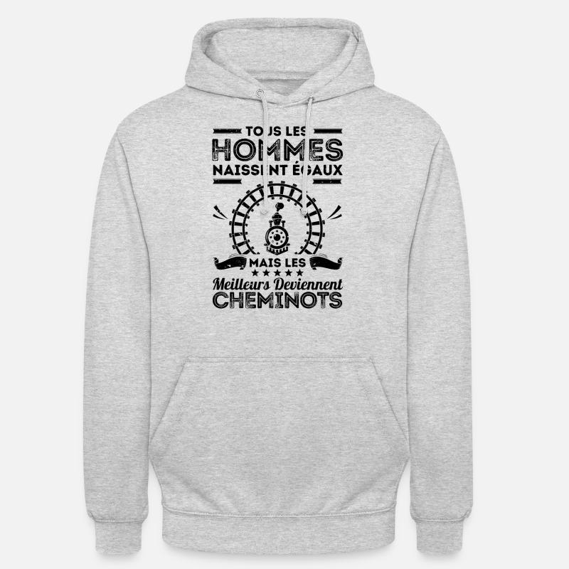 Les meilleurs deviennent CHEMINOTS - Sweat-shirt à capuche unisexe - gris clair chiné