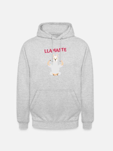 Llamaste - Lama Yoga - Sweat-shirt à capuche unisexe - gris clair chiné