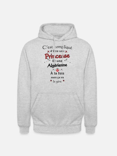 Princesse Algérienne - Sweat-shirt à capuche unisexe - gris clair chiné