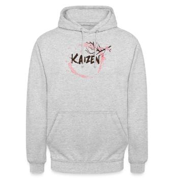 Hiragana Katakana Kaizen-methode Kaizen - Unisex Hoodie - Hellgrau meliert - Vorne - Alina (178cm) & Michal (187cm)