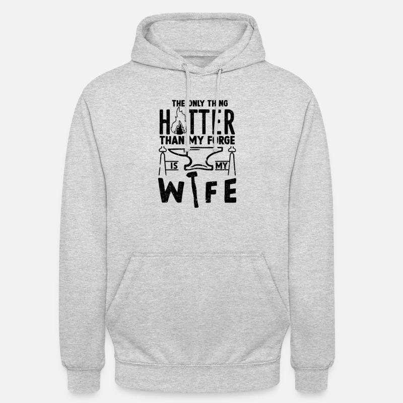 Plus chaud que ma forge - Metalsmith Humour - Sweat-shirt à capuche unisexe - gris clair chiné