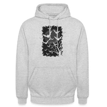 Chauve-souris - Sweat-shirt à capuche unisexe - gris clair chiné - Devant - Alina (178cm) & Michal (187cm)