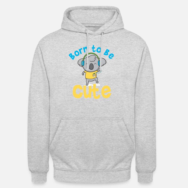 Koala né pour être mignon cadeau drôle - Sweat-shirt à capuche unisexe - gris clair chiné