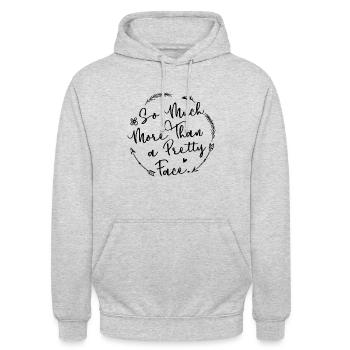 Feminismus Frauenpower - Unisex Hoodie - Hellgrau meliert - Vorne - Alina (178cm) & Michal (187cm)