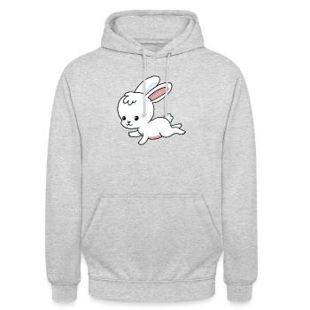 Kleines Häschen - Unisex Hoodie - Hellgrau meliert - Vorne - Alina (178cm) & Michal (187cm)