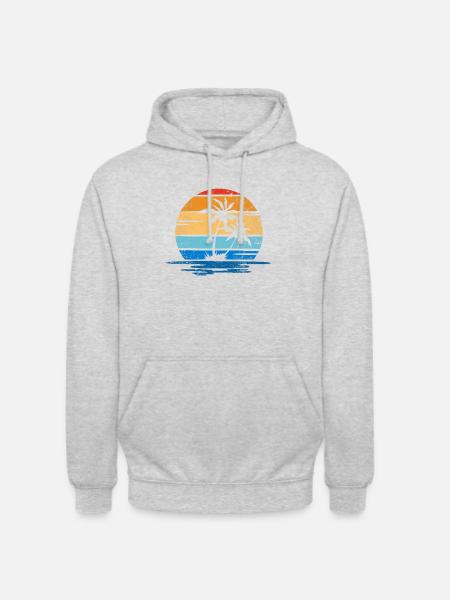 Strand, Palmen und Meer retro - Unisex Hoodie - light heather grey