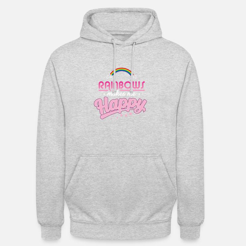 Rainbows makes me happy - Sweat-shirt à capuche unisexe - gris clair chiné