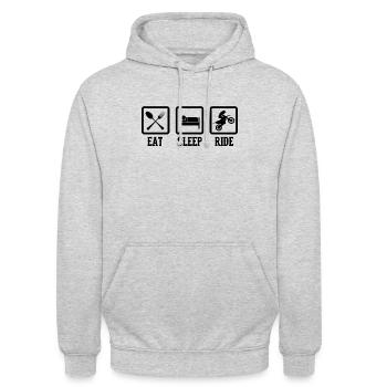 Motorrad - Unisex Hoodie - Hellgrau meliert - Vorne - Alina (178cm) & Michal (187cm)