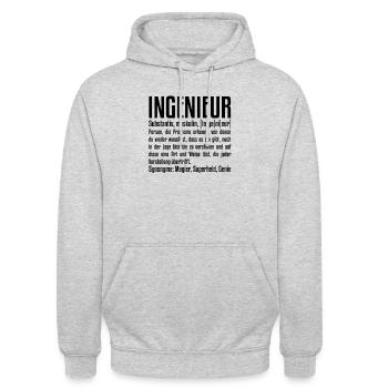 Ingenieur Definition | Ingenieurwesen Technik IT - Unisex Hoodie - Hellgrau meliert - Vorne - Alina (178cm) & Michal (187cm)