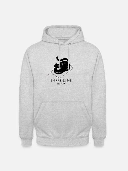 Frechte Cats Funny Cool Black Cat Presente - Sudadera con capucha unisex - gris claro jaspeado