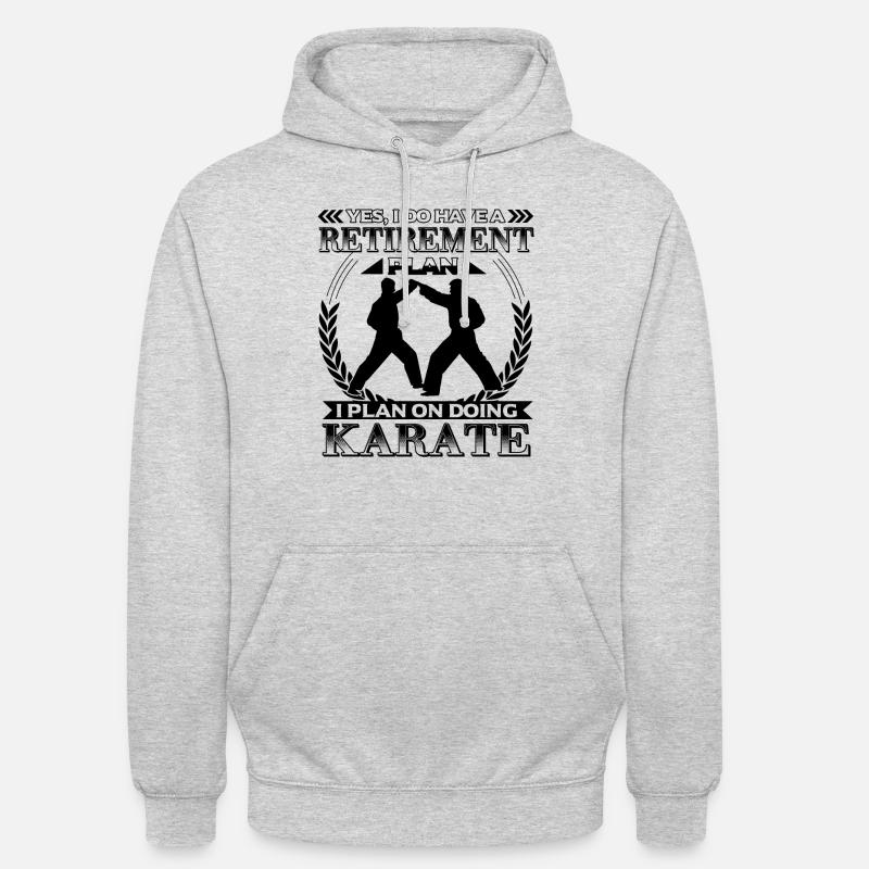 Plan de retraite Karaté - Sweat-shirt à capuche unisexe - gris clair chiné