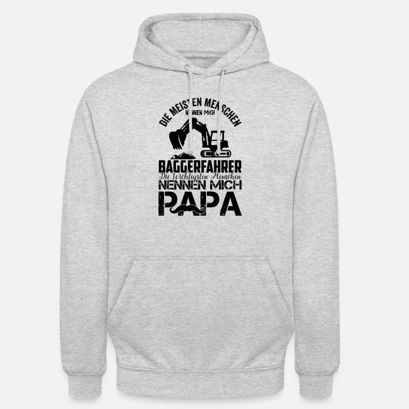Lustiger Baggerfahrer & Baggerführer Bagger Spruch - Unisex Hoodie - Hellgrau meliert