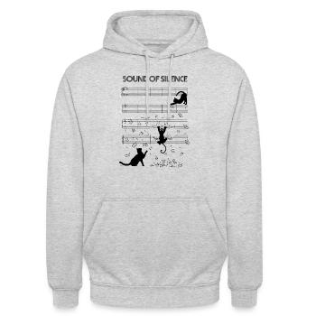 Chat instrument de musique chat chaton clef - Sweat-shirt à capuche unisexe - gris clair chiné - Devant - Alina (178cm) & Michal (187cm)