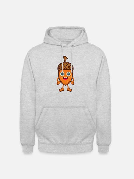 Eichel Eiche Baum Comic - Unisex Hoodie - Hellgrau meliert