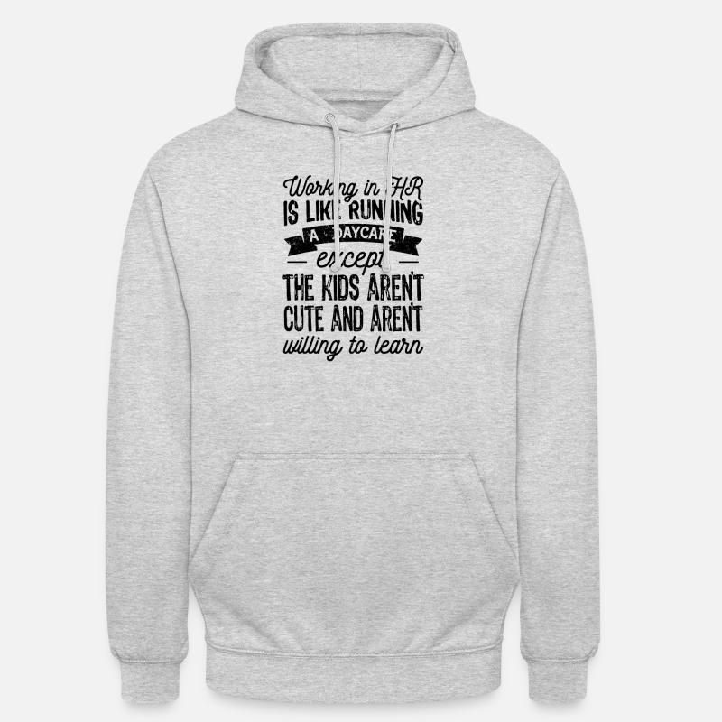 Travailler dans HR Gift, Funny Human Resources - Sweat-shirt à capuche unisexe - gris clair chiné
