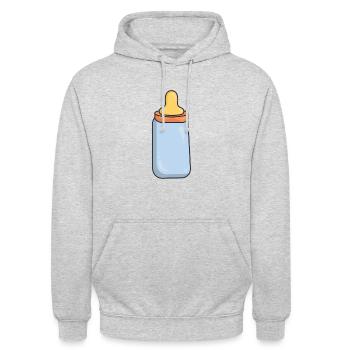 Biberon de lait - Sweat-shirt à capuche unisexe - gris clair chiné - Devant - Alina (178cm) & Michal (187cm)
