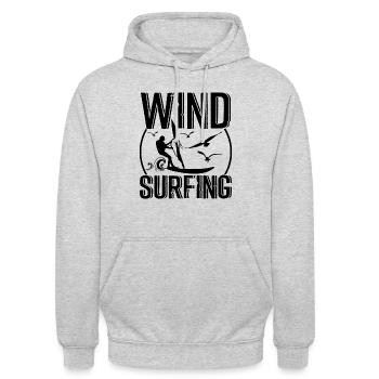 Windsurfing - Unisex Hoodie - Hellgrau meliert - Vorne - Alina (178cm) & Michal (187cm)