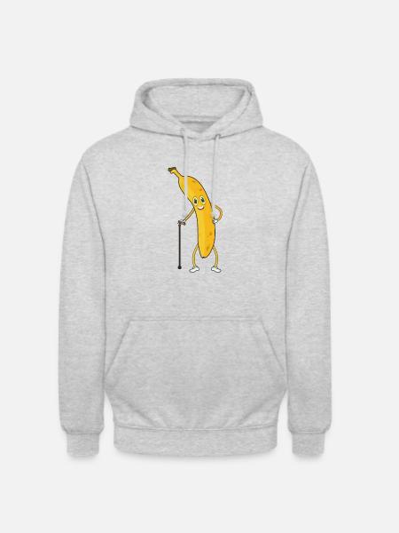 Alte Banane Opa Rentner - Unisex Hoodie - Hellgrau meliert