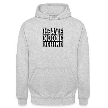 leave no one behind - Unisex Hoodie - light heather grey - Front - Alina (178cm) & Michal (187cm)