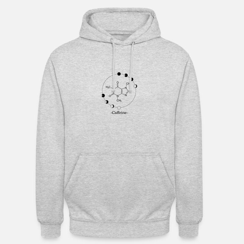 Molécule de caféine avec contour - Sweat-shirt à capuche unisexe - gris clair chiné