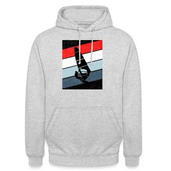 Surfing red white vintage - Unisex Hoodie - light heather grey - Front - Alina (178cm) & Michal (187cm)