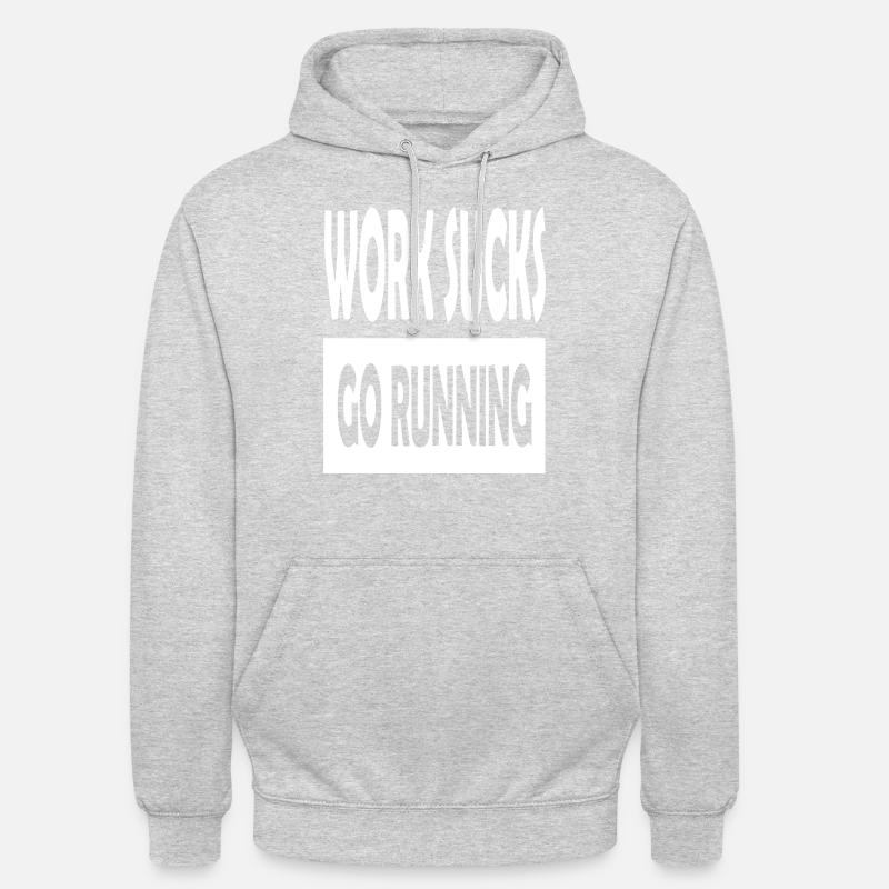 Work Sucks Go Running Jogging - Sweat-shirt à capuche unisexe - gris clair chiné