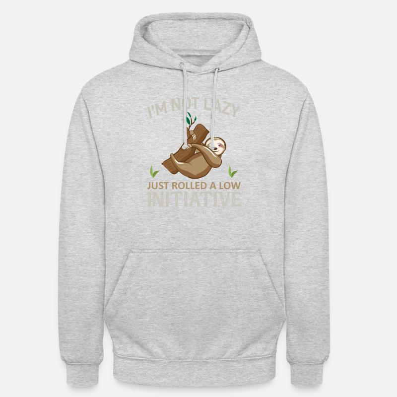 Faultier Sloth witziger Spruch - Unisex Hoodie - Hellgrau meliert