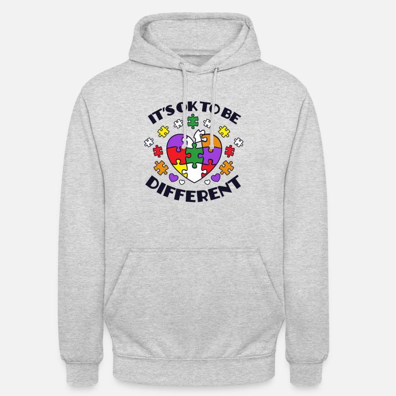 Autismus-Bewusstsein Es ist ok, anders zu sein - Unisex Hoodie - Hellgrau meliert