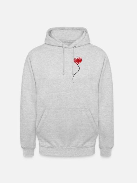 Heart balloon specific - Unisex Hoodie - light heather grey