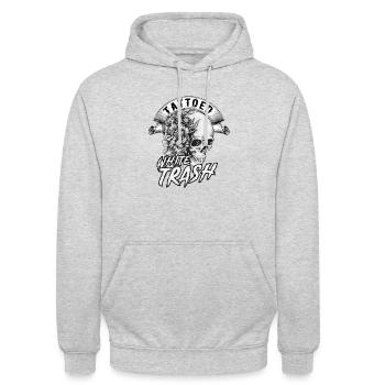 Tattooed White Trash - Tattoo Artist Distressed - Unisex Hoodie - light heather grey - Front - Alina (178cm) & Michal (187cm)