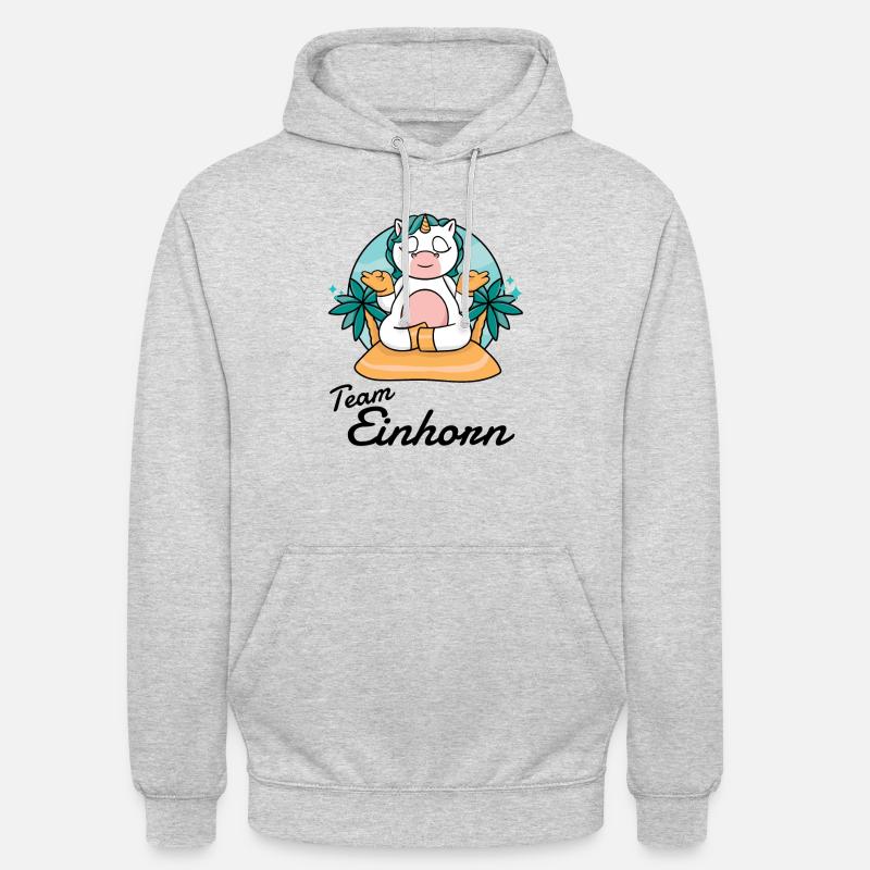 Team Einhorn - Unisex Hoodie - Hellgrau meliert