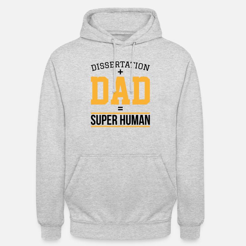 Dissertation dad Phd Student Geschenk - Unisex Hoodie - Hellgrau meliert