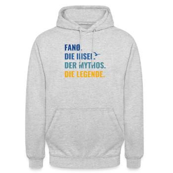 Fanø Die Insel Der Mythos Die Legende Fanö Urlaub - Unisex Hoodie - Hellgrau meliert - Vorne - Alina (178cm) & Michal (187cm)