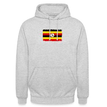 Uganda Heartbeat Flag Vintage Uganda - Unisex Hoodie - light heather grey - Front - Alina (178cm) & Michal (187cm)