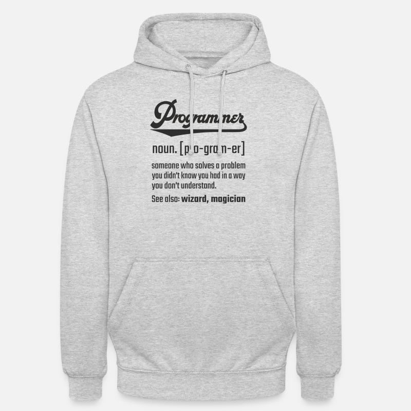 Programmeur programmeur nom nom définition - Sweat-shirt à capuche unisexe - gris clair chiné
