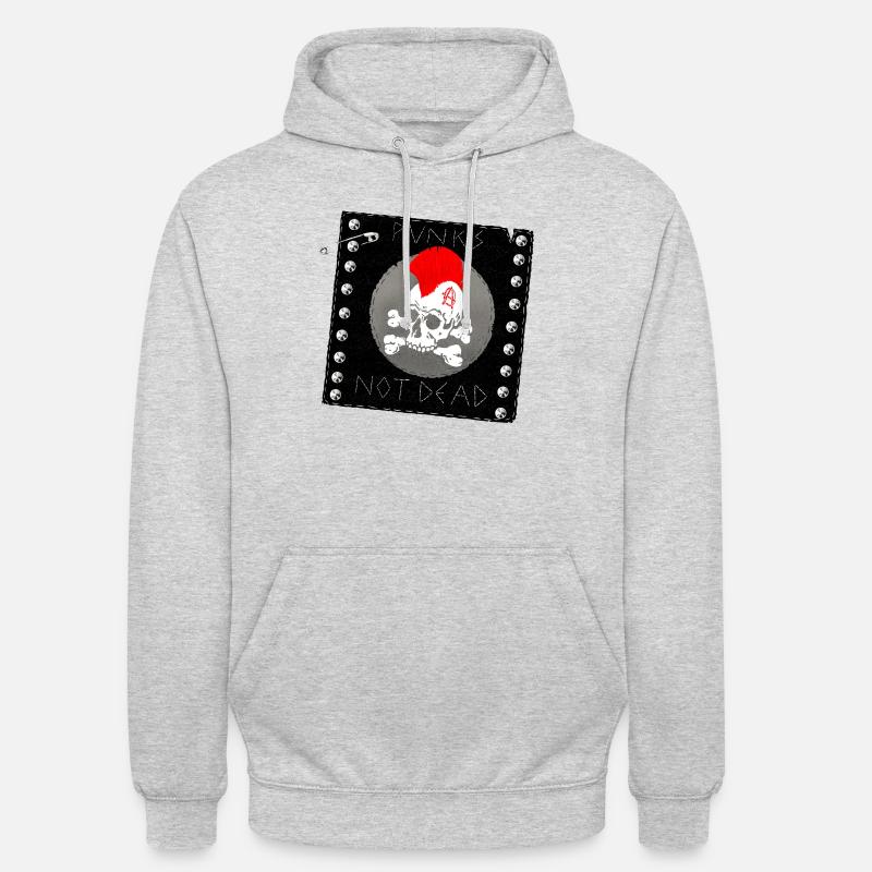 punks pas patch mort - Sweat-shirt à capuche unisexe - gris clair chiné