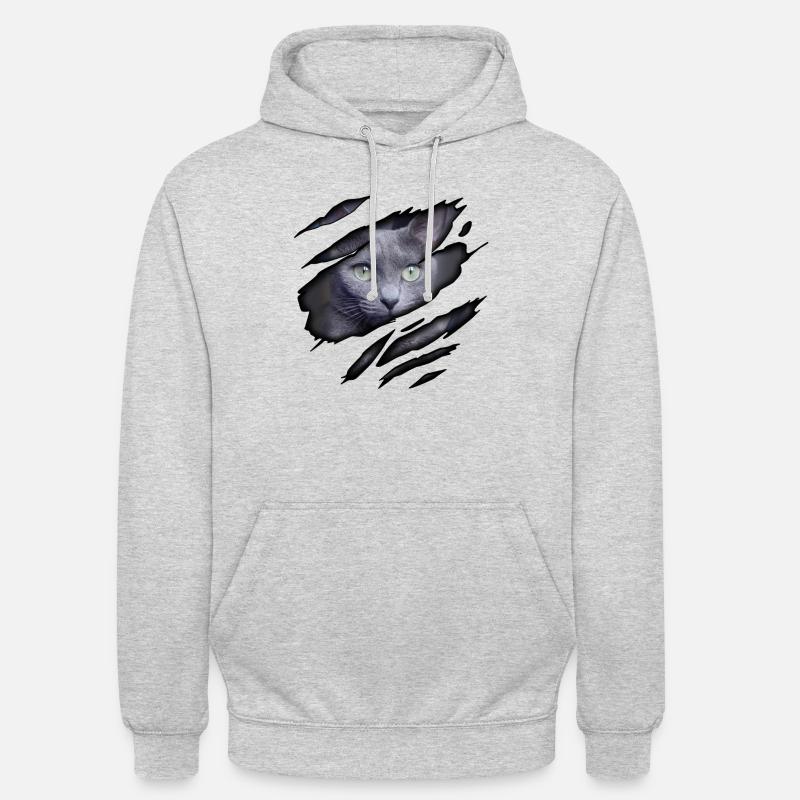 Bleu russe en moi - Sweat-shirt à capuche unisexe - gris clair chiné