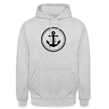 anchor - Unisex Hoodie - light heather grey - Front - Alina (178cm) & Michal (187cm)