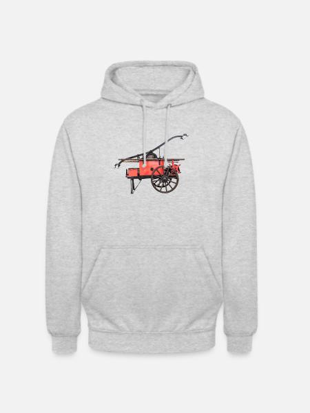 Spritzenwagen Feuerwehr Oldtimer - Unisex Hoodie - Hellgrau meliert