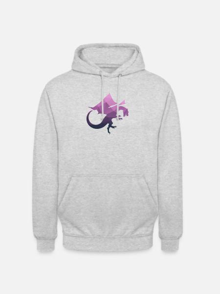 dragon - Sweat-shirt à capuche unisexe - gris clair chiné