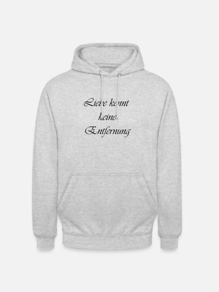 Liebe kennt keine Entfernung - Unisex Hoodie - Hellgrau meliert